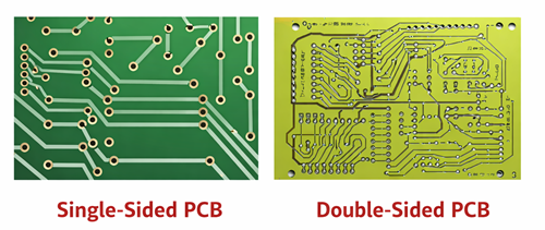 Comparison of a Single-Sided PCB and a Double-Sided PCB