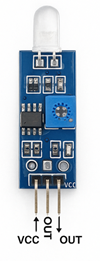 IR Sensor Module with its Pins Labeled for Wiring
