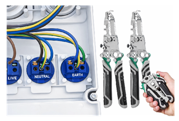 Socket Wiring Terminals with Wire Stripping Tools