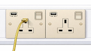 USB Socket Outlet Includes USB Ports for Direct Device Charging