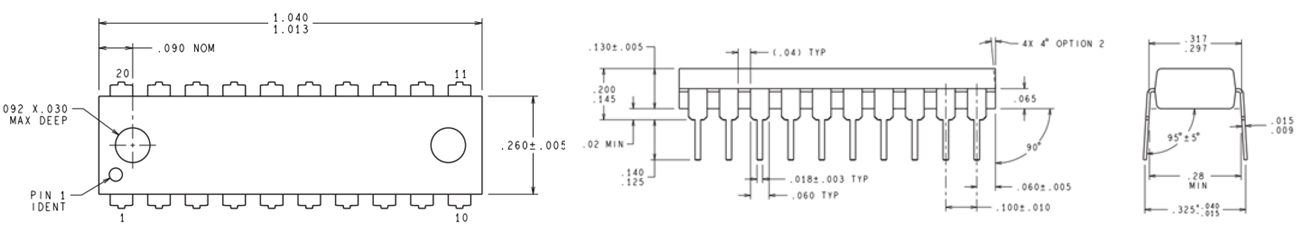 ADC0804 Dimensions