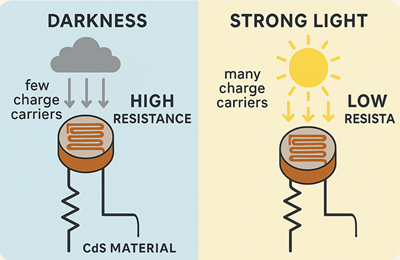 How Light Changes the Resistance of a Photoresistor (LDR)