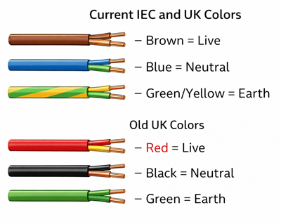 UK Wiring Color Codes (Current and Old)