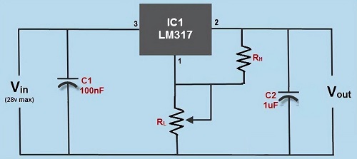 LM317 Voltage Calculation Chart
