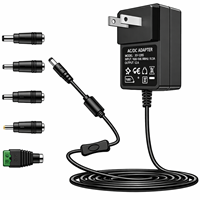 12V DC Power Supply Adapter with Interchangeable Connectors for Electronic Devices